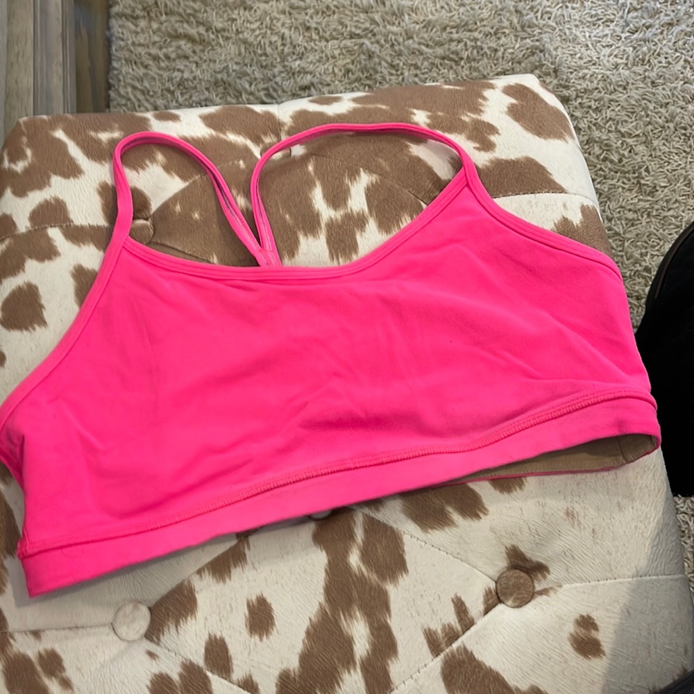 Lululemon Flow Y Bra Hot Pink Sz 10